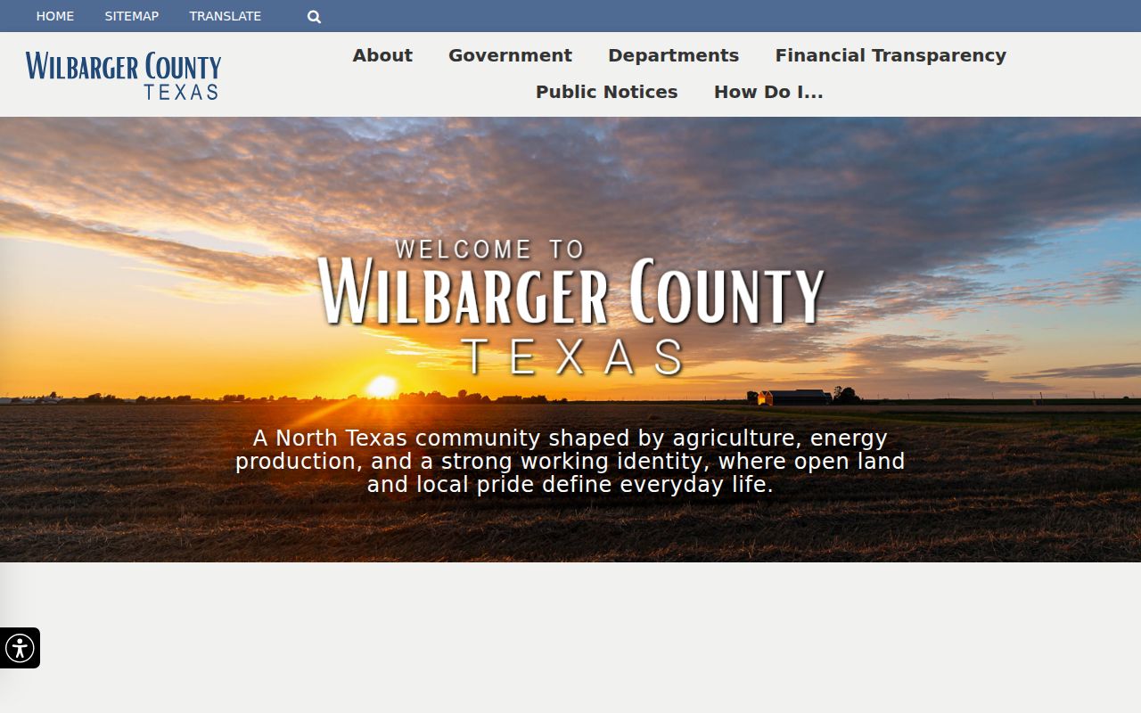 Wilbarger County court docket county homepage